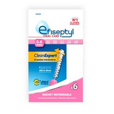 Efiseptyl Brossettes interdentaires réutilisables 0,6mm, 6 brossettes