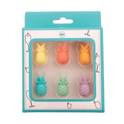 Dotz Set de 6 marque-verre ananas, 6 pièces