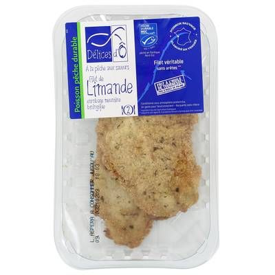 Délices d'o Filet de Limande MSC Enrobage Meunière Bio, 2x100g