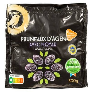 Auchan Gourmet Pruneaux d'Agen avec Noyau, 500g