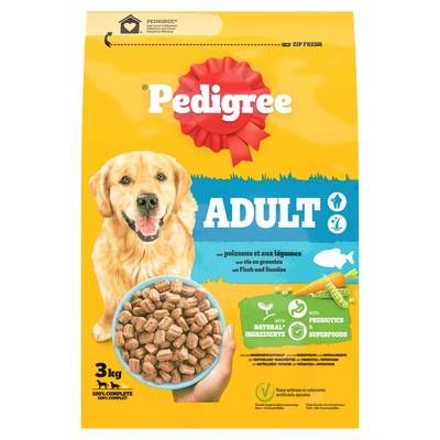 Pedigree Croquettes Poissons Légumes pour chien moyen et grand, 3kg