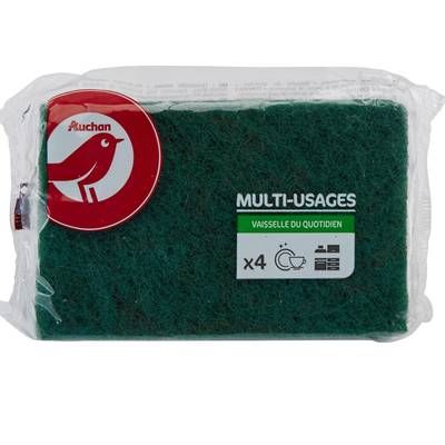 Auchan Eponge grattante multi- usages, 4 éponges