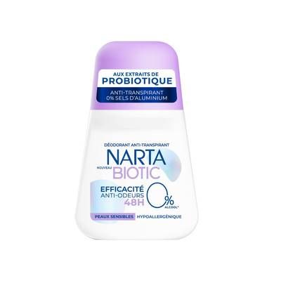 Narta Déodorant bille Biotic peaux sensibles, 50ml
