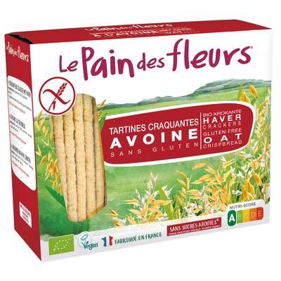 Le pain des fleurs Tartines craquantes avoine bio, 150g