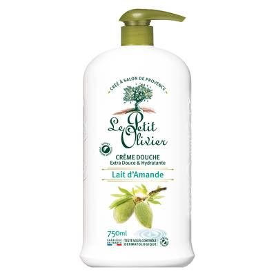 Le petit Olivier Crème de douche extra douce lait d'amande douce, 750ml