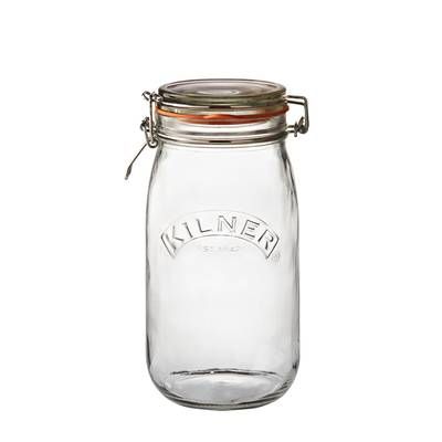 Kilner Bocal en verre rond avec fermeture mécanique, 1,5L