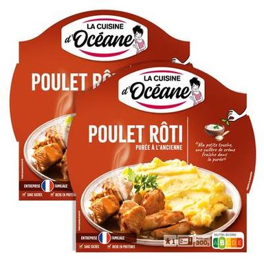 La Cuisine d'Océane Poulet Rôti et Purée à l'Ancienne, Lot de 2x300g