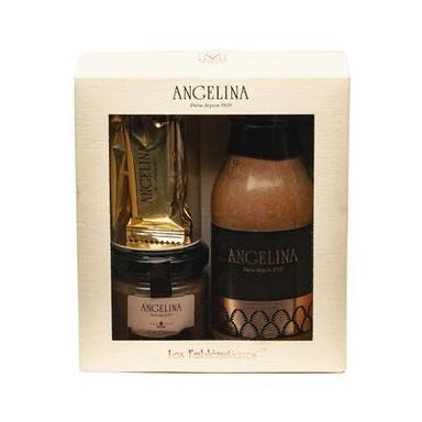 Angelina Paris Coffret Les Emblématiques- Chocolat chaud, Crème de marrons, crêpes dentelle enrobées de chocolat noir, 175g