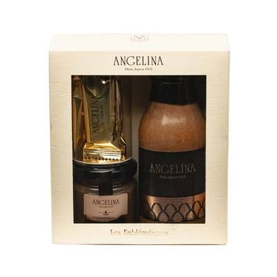 Angelina Paris Coffret Les Emblématiques- Chocolat chaud, Crème de marrons, crêpes dentelle enrobées de chocolat noir, 175g
