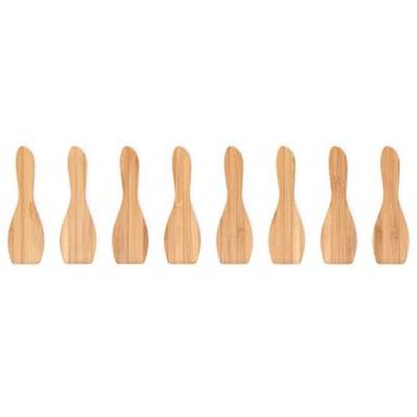 Pebbly Spatules à raclette Bambou Naturel, 8 spatules