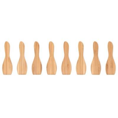 Pebbly Spatules à raclette Bambou Naturel, 8 spatules