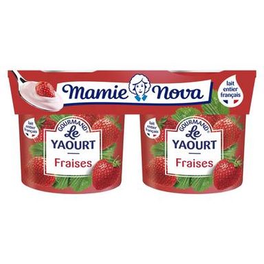 Mamie Nova Yaourt gourmand fraise, 2x150g