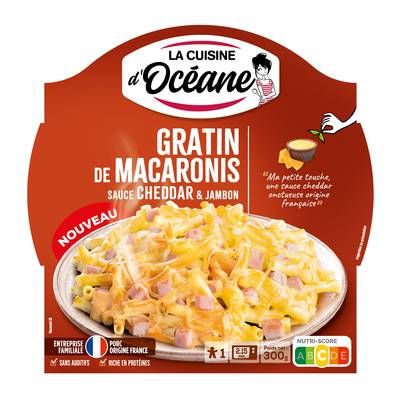 La Cuisine d'Océane Gratin Macaroni Sauce Cheddar et Jambon, 300g