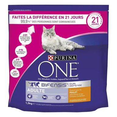 Purina - One Croquettes Poulet pour chat adulte, 1.5kg