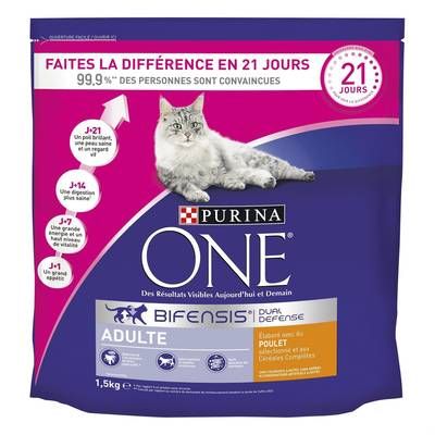 Purina - One Croquettes Poulet pour chat adulte, 1.5kg
