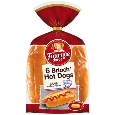 La Fournée Dorée Brioch' Hot Dogs, 6 pains - 270g