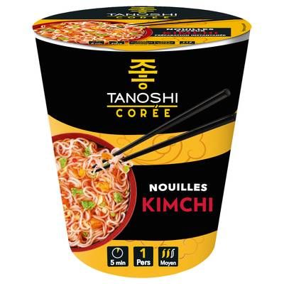Tanoshi - Corée Nouilles Coréennes Kimchi en Cup, 65g