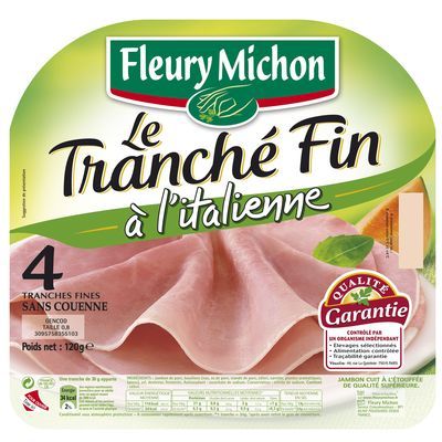Fleury Michon Jambon le Tranché Fin à l'Italienne, 4 tranches - 120g