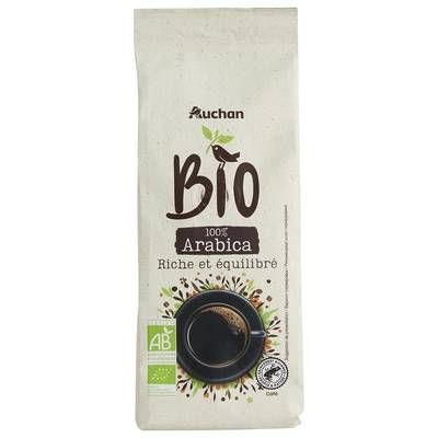 Auchan BIO Café moulu pur arabica bio, 250g