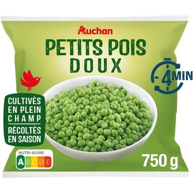 Auchan Petits pois doux, 750g