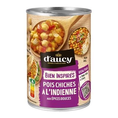 D'aucy Pois Chiches à l'indienne, 400g