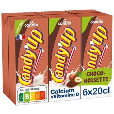 Candy-Up Boisson lactée chocolat noisette UHT, 6x20cl