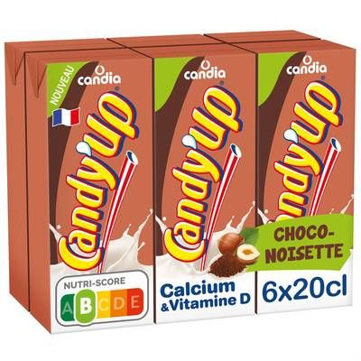Candy-Up Boisson lactée chocolat noisette UHT, 6x20cl