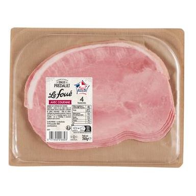 Paul Prédault Le Foué Jambon Supérieur Avec Couenne, 4 tranches - 260g