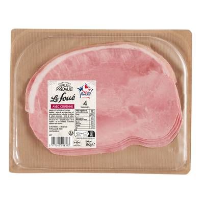 Paul Prédault Le Foué Jambon Supérieur Avec Couenne, 4 tranches - 260g