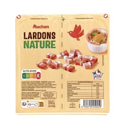 Auchan Lardons Nature, 2x100g