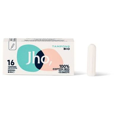 JHO Tampons bio sans applicateur Normal, 16 tampons