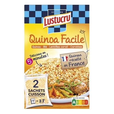 Lustucru Quinoa Facile Blé Lentilles Corail et Carottes, 2x150g