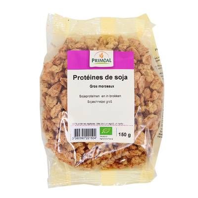 Priméal Protéines de Soja bio Gros Morceaux, 150g