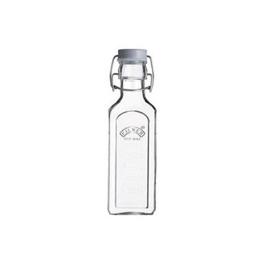 Kilner Bouteille en verre carrée avec fermeture mécanique gris, 300ml