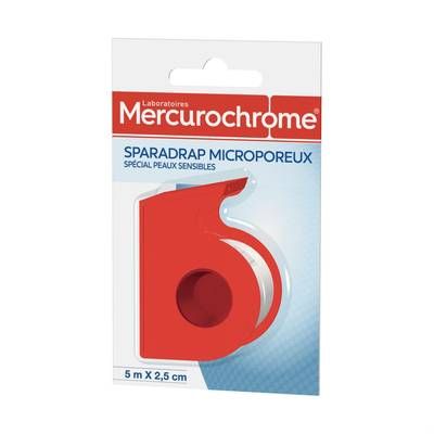 Mercurochrome Sparadrap microporeux, 5m x 2.5 cm