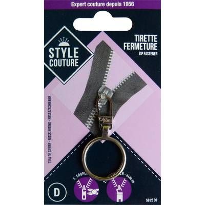 Style couture Tirette de fermeture éclair