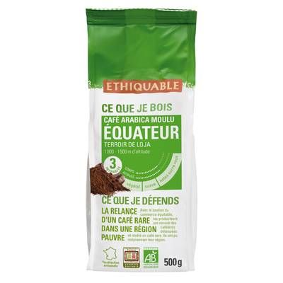 Ethiquable - Commerce Equitable Café moulu Arabica bio d'Equateur, 500g