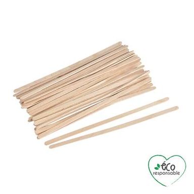 Homea Agitateurs en bois h14cm, 50 agitateurs