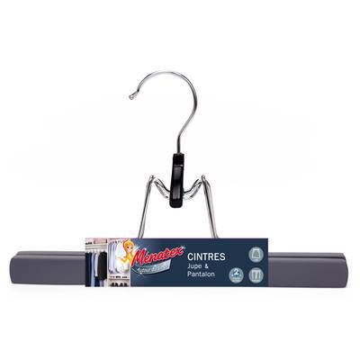Ménatex Cintre pince bois gris