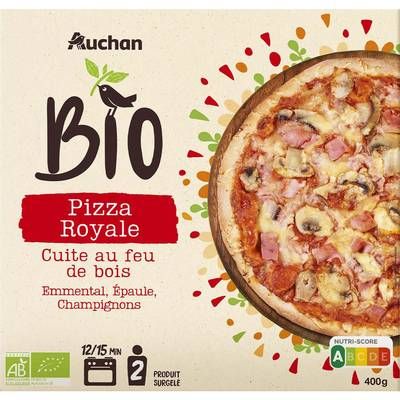 Auchan BIO Pizza royale bio cuite au feu de bois, 400g