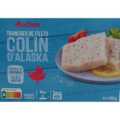 Auchan Colin d'Alaska sans arête, 400g