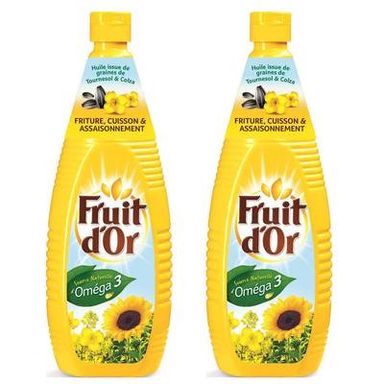 Fruit d'Or Huile Oméga 3 et 6 - Colza et Tournesol, Lot de 2x1L