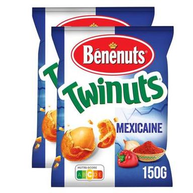 Benenuts Twinuts saveur Mexicaine, Lot de 2x150g