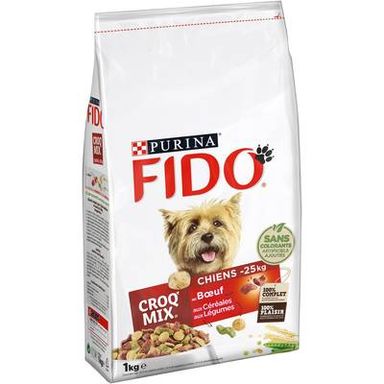 Purina - Fido Croquettes Bœuf Légumes CROQ MIX pour petit et moyen chien, 1kg