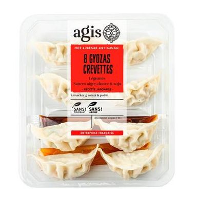 Agis Gyozas aux Crevettes avec Sauce Soja et Sauce Aigre Douce, 200g