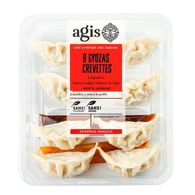 Agis Gyozas aux Crevettes avec Sauce Soja et Sauce Aigre Douce, 200g