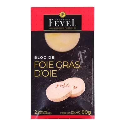 Feyel Duo Bloc de foie gras d'oie, 2 tranches - 80g