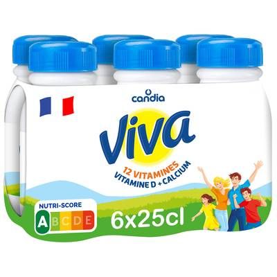 Candia Viva Lait vitaminé 1%mg, 6x25cl