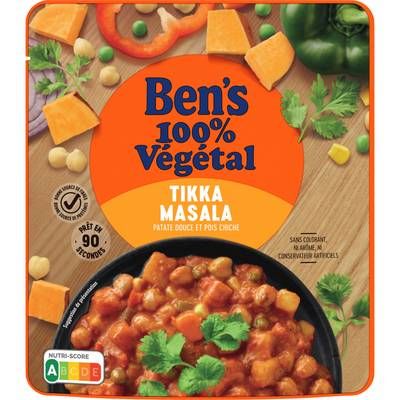 Ben's Original Tikka Masala Patate Douce et Pois Chiche 100% Végétal, 285g