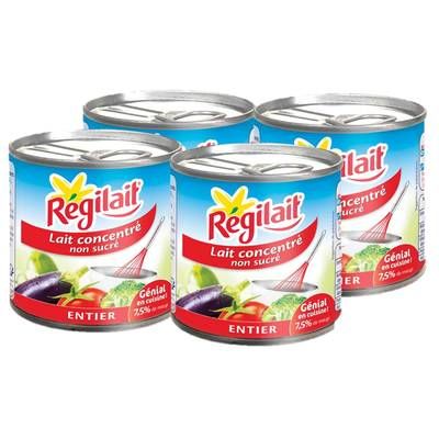 Régilait Lait Concentré Non sucré entier, 4x170g